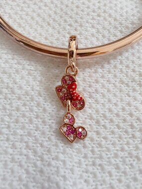 Disney Ear Hat Silhouette Dangle Charm For Pandora Bracelet Rose Gold Charm Bead
